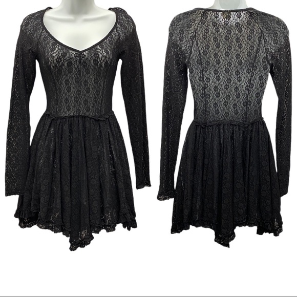 sheer lace mini dress